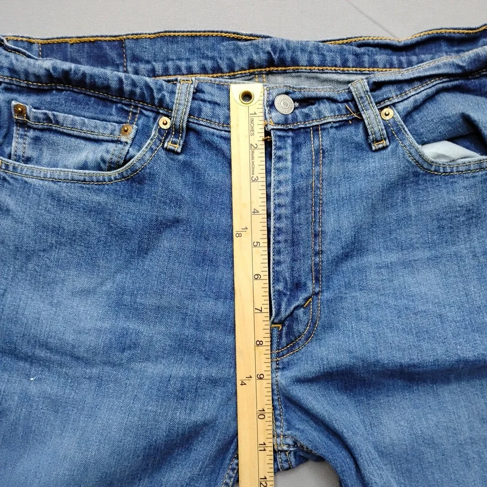 Levis 511 Mens Slim Straight Leg Blue Jeans Medium Wash Distressed Denim